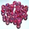 25 10mm Faceted Crystal Medium Pink Fuchsia AB Beads